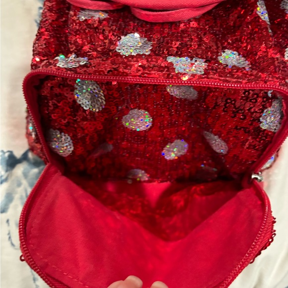 Disney Minnie Mouse Red Polka Dot Fold Over Backpack
